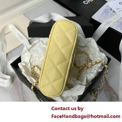 Chanel Grained Calfskin  &  Gold-Tone Metal Clutch with Chain Bag AP4000 Yellow 2025